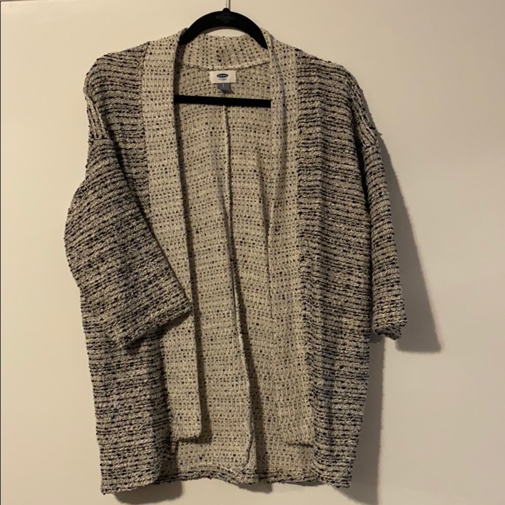 Knit collarless blazer